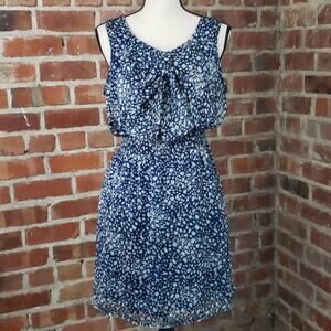 Ya Los Angeles blue and white graphic dress L